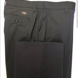 New Dickies Women Work Pants Flat Front Regular 12 Dark Grey Straight Leg